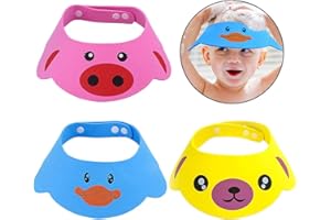 KADIBEER Duschhaube Baby, FANDE 3 Pcs Einstellbare Baby Shampoo Cap, Kinder Wasserdichter Schutz Badekappen, Duschhaube Kinder, Kinder Dusche Schützen