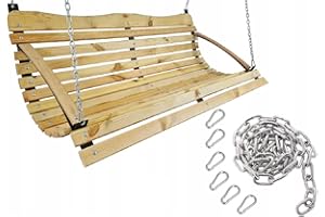 QLS Handels Hollywoodschaukel Hängeschaukel Gartenmöbel Schaukelbank aus Holz ideal für jedes Schaukellgestell (150 x 50 cm + Kette), Braun