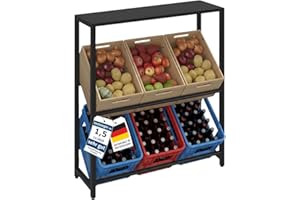 STEELSØN Macondo Getränkekistenregal mit Ablage – stabiles & platzsparendes Getränkeregal für 6 Kisten –Kistenregal Schwarz Metall – Kastenständer für Getränkekisten & Obst – Bierkisten Regal