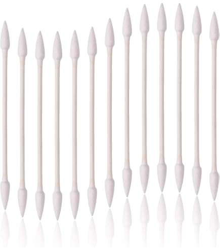 PROUSKY 200 tamponi di cotone, 7 cm, doppi tamponi di cotone, punta appuntita, bastoncini di cotone in legno, applicatore con punta in cotone, forniture permanenti per tatuaggi, bastoncini applicatori