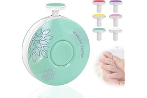JINYJIA Lime à Ongles Électrique Pour Bébé,6 in 1 Kit de Coupe Ongles Bébé Électrique,Lime à Ongles Électrique pour Enfants,Têtes de Meulage Remplaçables,Faible bruit(Vert)