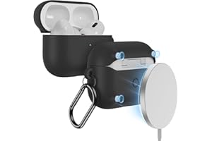 ESR Etui do AirPods Pro 2 (2023/2022/2019) z HaloLock, kompatybilne z AirPods Pro 2./1. generacji (kabel USB-C/Lightn), obsługuje ładowanie magnetyczne, widoczna lampka statusu, kolor czarny