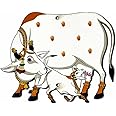 Adikala MDF Pichwai Cow with Calf Design Cutout for Diwali | Dussehra | Rangoli | Pooja | Festival Gift | Wedding Decorations 5-INCH (Set of 6)