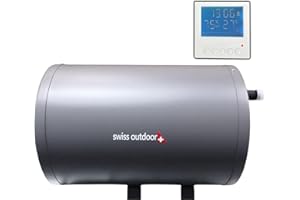 FORÇA Swiss Outdoor S.O. Camper Warmwasserboiler 6 Liter 12V 200W mit LCD Display Bedienelement Wohnwagen Wohnmobil Boiler Wasserversorgung Wasserboiler Warmwasser