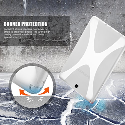 LDUDU® Ultradünn Silikon Schutzhülle für Apple iPad mini 4 7,9 zoll (20,1 cm) TPU Silikon Rückschale Schutz Hülle Silicon Etui Hülle Case Cover Folio Flipcase mit X Form mattiert transparent weiß - 4
