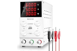 RUZIZAO DC Power Variable Supply 60V 5A High Precision 4Digital Display Adjustable Regulated Switching DC Lab Bench Power Supply
