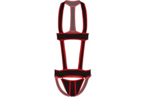 Agoky Bodys Harnais Sexy Ouvert Homme Maillots De Corps Singlet Elastique Justaucorps 1 Pièce Evider Jumpsuit String Bulge Pouch Lingerie Babydoll Nuisette M-XXL