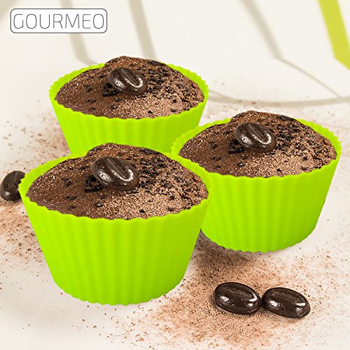 GOURMEO 25 wiederverwendbare Muffinformen in 5 Farben aus hochwertigem Silikon, umweltschonend l 2 Jahre Zufriedenheitsgarantie | Muffinförmchen, Cupcakeförmchen, Muffinform, Cupcake Muffinform, Backförmchen, Muffin Form - 4