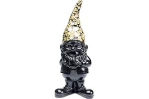 Kare Design Deko Figur Zwerg Standing Gold/Schwarz, Deko Objekt, Dekoration für Wohnzimmer, Schlafzimmer, Büro, Regale, Gartenzwerg, Accessoire, 46x15x19 cm (H/B/T)