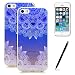 Produktbild iPhone SE Hülle, iPhone 5S Hülle, SpiritSun Transparent Handy Hülle für Apple iPhone SE / 5 / 5S Weich TPU Silikon Schutzhülle Niedlichen Muster Schale Tasche Ultradünnen Etui Anti-stoß Kratzfeste Case Cover mit Stylus Pen und Schutzfolie - Blau Tribal Blume