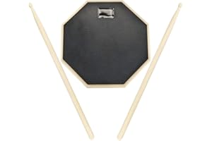 SNAGAROG 8 Inches Drum Practice Pad Silent Drum Pad with 2pcs 5A Drum Sticks Double Sided Beginner Rubber Drum Pad Kit, Snare practice mat for Quiet Workouts Provides Great Rebound (Black)