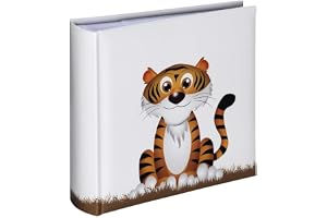 Hama Barnalbum (insticksalbum med 100 sidor, fotoalbum för att infoga 200 foton i formatet 10 x 15, babyalbum med tigermotiv)