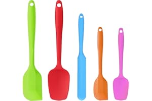 V-Kitpater Silicone Spatula Set for Cooking Baking and Mixing, Food Grade Rubber Spatulas, High Heat Resistant for Nonstick Cookware, Dishwasher Safe BPA-Free, Multicolor Kitchen Utensils, Pack of 5