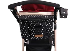 MIRACLE BABY Pram Buggy Organiser Bag Stroller Storage unctional with Cup Holders Large Capacity multifunktional Universal for Pushchair Buggy