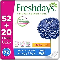 فوط يومية معطرة طويلة من فريش دايز، 72 فوطة : Amazon.ae: الصحة