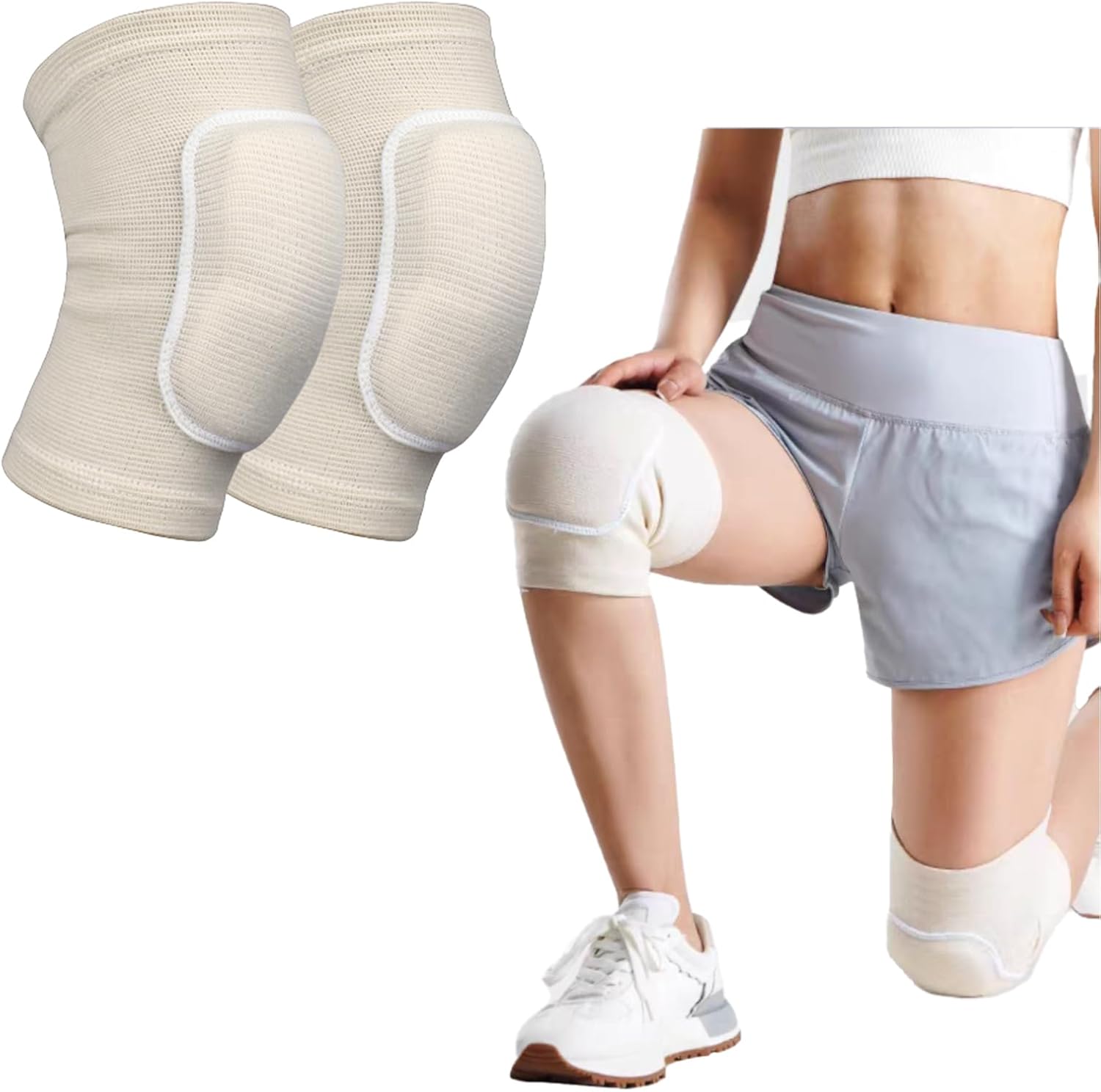 THXFUNAREA 1 Par Rodilleras de Danza con Esponja – Protección Suave para Rodillas, Rodilleras Deportivas Transpirables para Entrenamiento y Yoga
