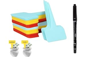 Mizijia Lot de 60 étiquettes pour plantes pour extérieur,fiches de plantes,résistantes aux intempéries,inscriptibles et réutilisables,en plastique pour écrire (Mélanger 60)