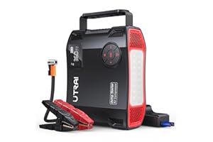 ‎UTRAI UTRAI Starthilfe Powerbank,5 IN 1 5000A 150PSI Autoluftpumpe Powerbank 27000mAh Tragbare Starthilfe mit intelligentem Kabel, USB-C Kabel, LED Taschenlampe,QC 3.0