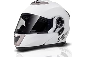 SPEEDWAY 1970 Speedway Casco Moto - Osma - Casco Modular, Ideal Tanto para Hombre como Mujer, Nuestro Casco de Moto Integral es Ideal para la Ciudad, capacete Moto homologado ECE y Dot - Blanco