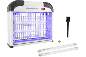 Concise Home XHY-12EU-1 Zanzariera Elettrica Interni, Lampada Anti-zanzara a UV Uccide Le Mosche frantoio Elettrico per Insetti con Una Potenza di 12w (2x6w), con 2 Tubi da 6w Regalo Zanzare (12W+)