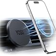 YOSH Supporto Auto Magnetico MagSafe | Pieghevole In Lega Di Zinco | Base Adesiva 3M | 20 Magneti N55 Per IPhone E Custodie Magnetiche