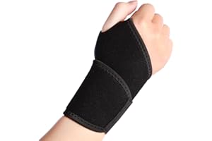 YELOUMISS Tutore Polso Regolabile Polso Fascia Elastica Supporto Polso Tutore Tunnel Carpale Per Artrite, Tendinite, Fitness, Badminton, Tennis per Mano Destra e Sinistra Polsiere Sportive 1 Pezzo (nero)
