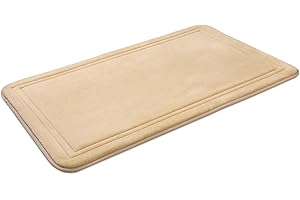 ITSOFT Tappetino Memory Foam Bagno Antiscivolo - Memory Foam Tappeto da Bagno per Cucina Lavabile, Assorbente & Senza Formaldeide (Beige, 79x51 cm)