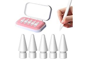 Wilbeva 5 Pezzi Punte per Apple Pencil 2 & 1 Generazione Pencil USB-C, Alta Sensibilità Punta Tips Ricambio Accessori (con Scatola Rosa)
