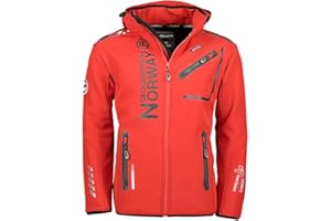 Geographical Norway Royaute Męska wodoodporna kurtka softshellowa dla mężczyzn, oddychająca, outdoorowa, z kapturem, taktyczna, odporna na zimowe warunki, wiatrówka