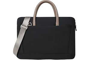 FUNSEED 15 Inch Laptop Bag for Men Polyester Lightweight Solid Work Computer Laptop Messenger Briefcase Bag for Travel Office