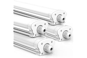 ‎JESLED JESLED - 4er Set LED Feuchtraumleuchte 120cm IP65-30W 5200 Lumen - 4000K Neutralweiß - Verknüpfbar - Kellerleuchte, Nassraumleuchte - Feuchtraum Wannenleuchte [Energieklasse C]