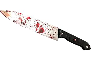 Rubber Johnnies Couteau de cuisine , en plastique dur, déguisement, épées, boucher, Halloween, armes, accessoire, manche noir