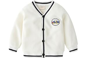 KUNYEAH Baby Boy Long Sleeve Cardigan Toddler V-Neck Outerwear Infant Fall Winter Coat Boy Knit Cardigan Sweater for 2-8 Years