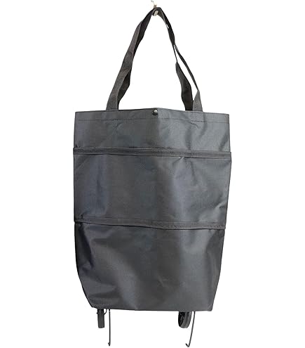 INHEMING Opvouwbare trolleytassen, boodschappentrolley, boodschappentas met wielen, 2-in-1 inklapbare winkelwagen voor thuis, supermarkt, duurzame tas, bloemenpatroon