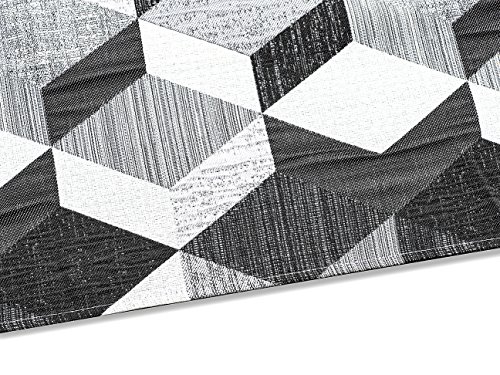 Onlyyou Geometrische Muster, Jacquard – Vorhänge für Schlafzimmer, Wohnzimmer, Kinderzimmer, Schwarz Weiss, Satz von 2 Stück, Jedes Stück 140cm Breite X 245cm Länge - 7