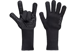 ‎HÖFATS höfats - Grillhandschuhe - bis 800°C Hitzebeständiger Feuerhandschuh, feuerfeste Handschuhe aus Aramidfaser – rutschfeste Oberfläche Dank Silikonnoppen - Zertifiziert nach EN 407 und EN 388