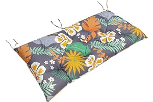 LUXUCURE Garden Bench Cushion 2 or 3 Seater Seat Pad,8cm Thick Waterproof Seat Cushions for Indoor & Outdoor Use Patio Furniture Kitchen or Dining Bench Comfortable Replacement Cushion,100X50cm