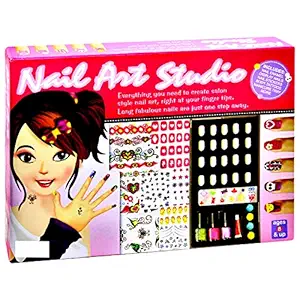JAPSI Nail Art Studio ; Nail Art Kit for Kids ; Pretend Nail Game for Girls ; Best Birthday Gift for Girls ; 5 Years and Above
