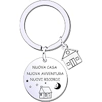 Portachiavi In Acciaio Con Corno Portafortuna E Quadrifoglio - Elegante E Resistente, Made In Italy