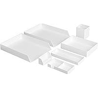 Amazon Basics Kunststoff-Organizer-Set, Briefablage (2 Stück), Zubehörablage, Halb-Zubehörablage, Kleine Ablage…