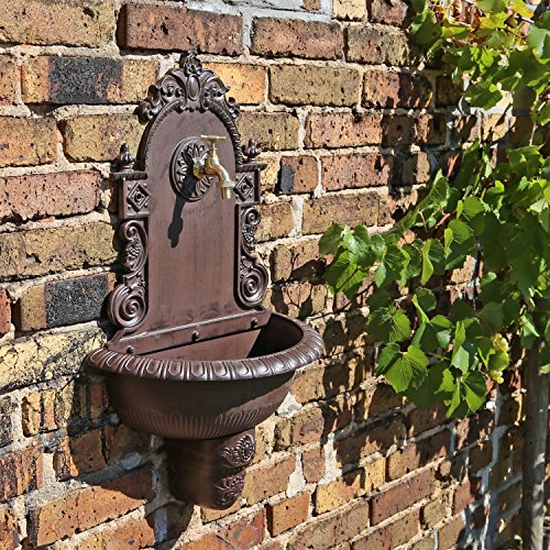 Wandbrunnen von CLGarden WB1 im nostalgischen Design Gartenbrunnen Wasserzapfstelle mit Waschbecken - 2