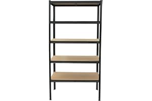 StoreRack Garage Shelving Units, 5 Tier Storage Racking, 1 Bay Heavy Duty Industrial System for Home, Garage, Work Shop, Office and Shed (Black)