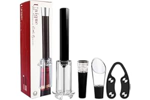 EHOTER Juego de apertura de vino, abridor de vino, bomba de presión de aire, juego de abridor de botellas de vino, juego de regalo creativo y práctico, sacacorchos eficiente, tapón de vacío, removedor de