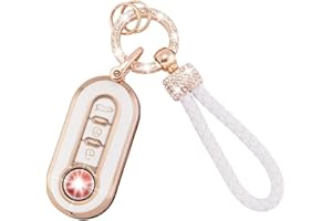 KEMUZ Custodia per Chiave Auto in TPU Morbido - Portachiavi per Fiat 500, 500L, Panda, Punto, Lancia Ypsilon - Copertura Protettiva Antiurto con Design Elegante e Antiscivolo