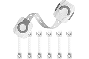 NEWBINN 6 Stück Kindersicherung für Schrank und Schubladen, Schubladensicherung für Baby und Kinder für Tür Schränke Kühlschrank, Schrankschloss mit 3M Kleber ohne Bohren