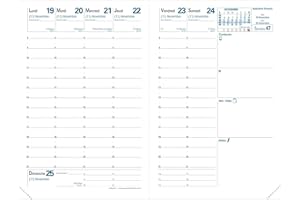 Quo Vadis - Recharge Agenda - 2026 - Affaires - Semainier Planning - Français - 14 mois de décembre à janvier - 10x15 cm - Papier Clairefontaine blanc - Fabrication française