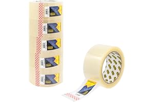 Idena 90130 - Nastro trasparente, 50 mm x 66 m, 6 rotoli di nastro silenzioso, ideale per traslochi e spedizioni