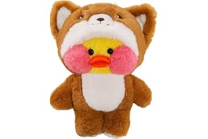 MAGIC SELECT Pato de Peluche Lalafanfan de 30 CM. Pato Kawaii Café Mimi de Felpa con Disfraces de Animales. Pato de Juguete para niñas y niños.