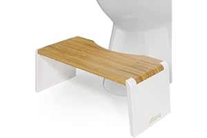 Squatty Potty Stockholm SP-BAMBOO-STOCKHOLM, Składane, Bambus, Toaleta, Stołek, 7 Cali, Brązowy i Biały