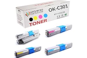 Universo Cartuccia® Toner compatibile per Oki C301dn C321dn MC332dn MC342dn MC342dnw MC342dw MC342w (C301 KIT 4 COLOR)